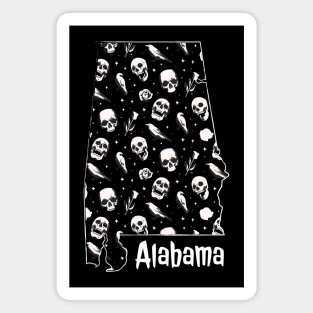 Alabama Halloween Skull Pattern Magnet